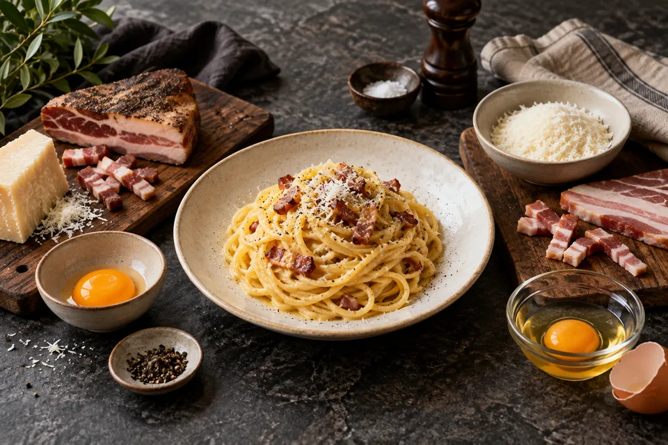 卵・チーズ・豚肉の組み合わせを比べるイメージ