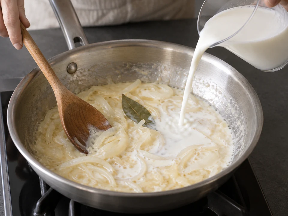 サーモンクリームのスパゲッティー：牛乳のソースにする。
